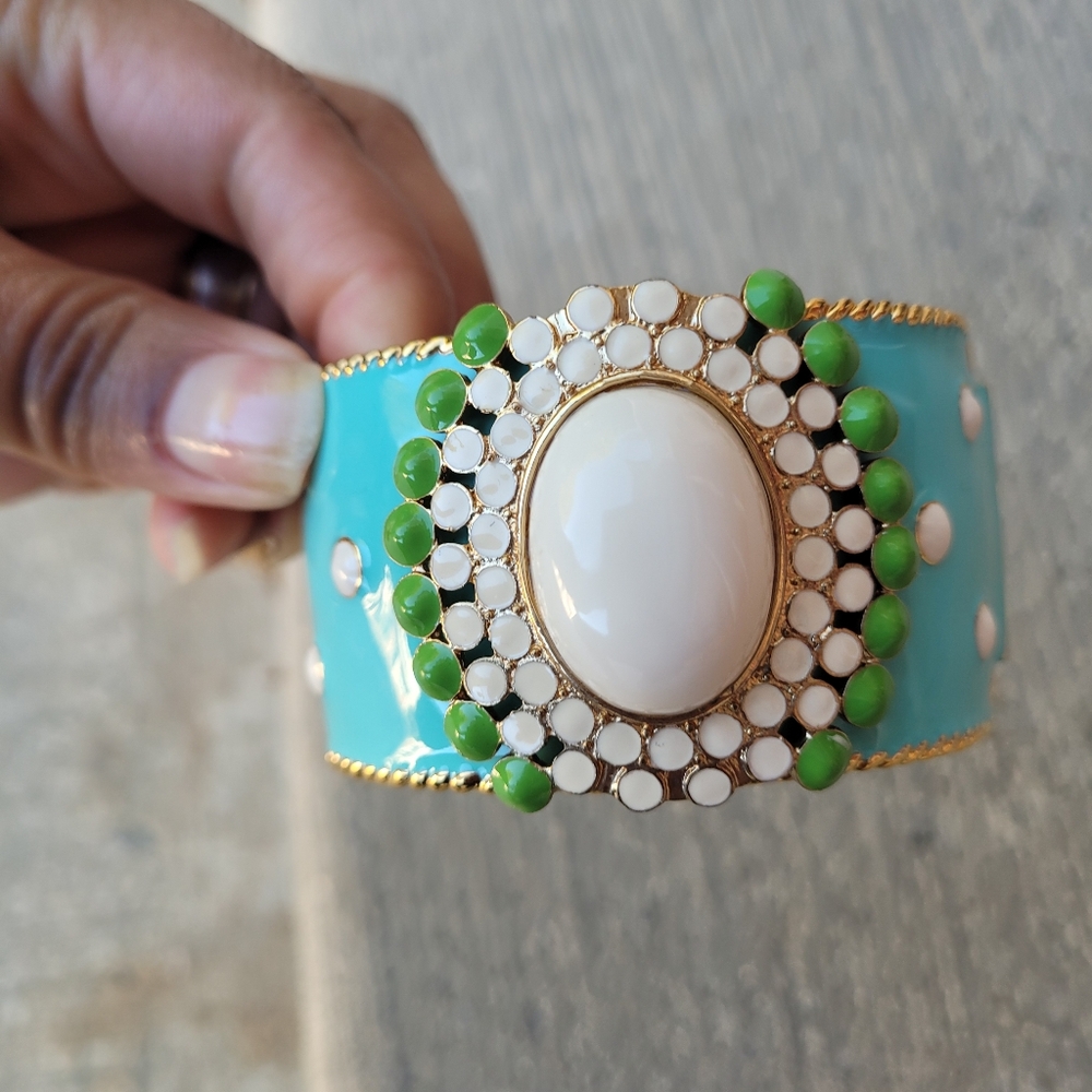 Enamel Statement Bangle Nwot - image 2